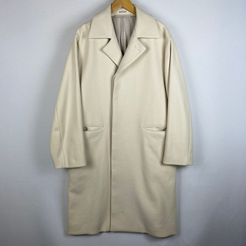 中古品】 AURALEE オーラリー WOOL SILK MELTON SOUTIEN COLLAR COAT