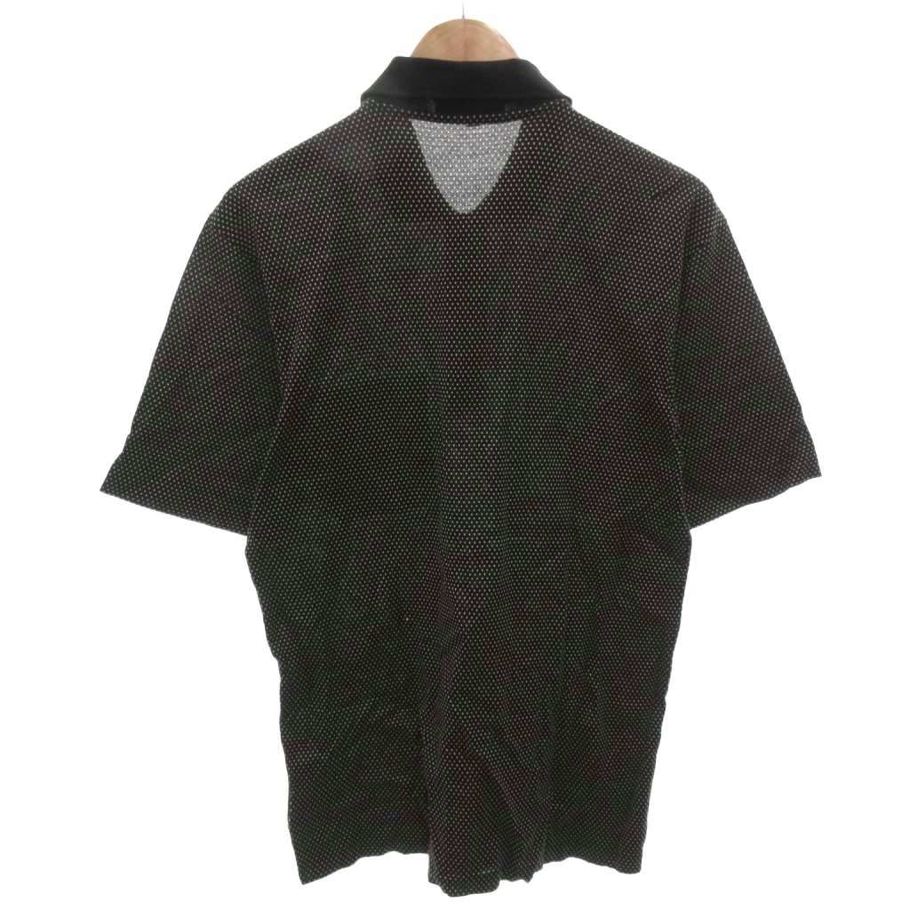 希少 dunhill ダンヒル archive ドット柄 半袖 ポロ シャツ ダンヒル dunhill ポロシャツ 半袖 M 黒 ブラック ドット柄 /FF □GY53