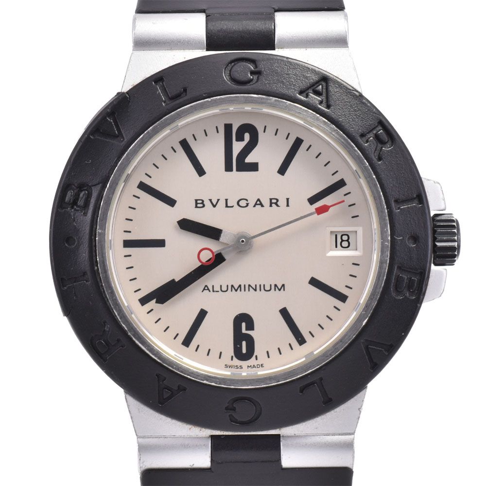 BVLGARI アルミニウム　AL38A　自動巻きラバーベルト ベルト訳あり ブルガリ BVLGARI AL38A アルミニウム デイト 自動巻き