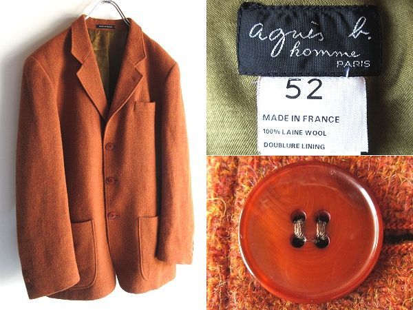 希少 フランス製 ビンテージ agnes b. homme アニエスベーオム ウール 