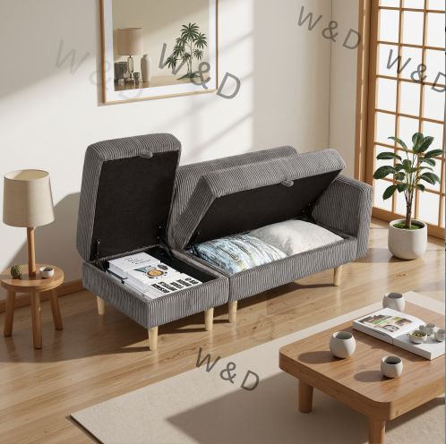 送料無料】One Arm 2 Seater sofa+Ottoman ソファ 2人掛け 収納付き