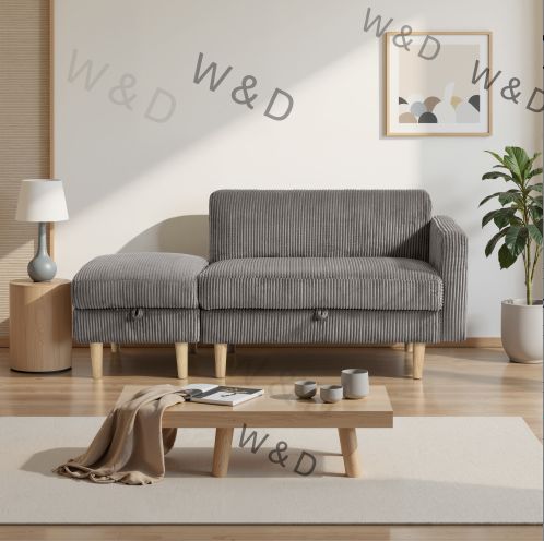 送料無料】One Arm 2 Seater sofa+Ottoman ソファ 2人掛け 収納付き