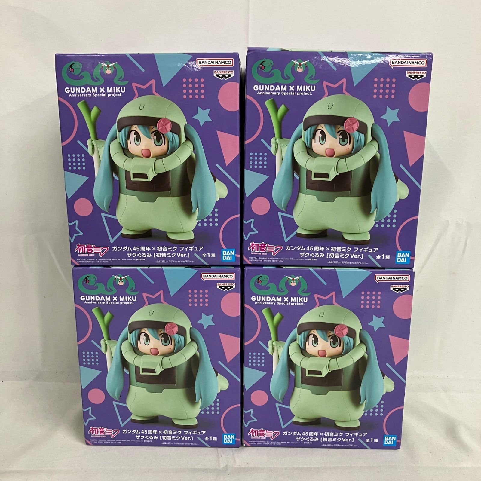 ガンダム45周年×初音ミク フィギュア ザクぐるみ 初音ミクVer. まとめ売り 未開封 初音ミク ガンダム45周年×初音ミク ザクぐるみ 初音ミクver. 4