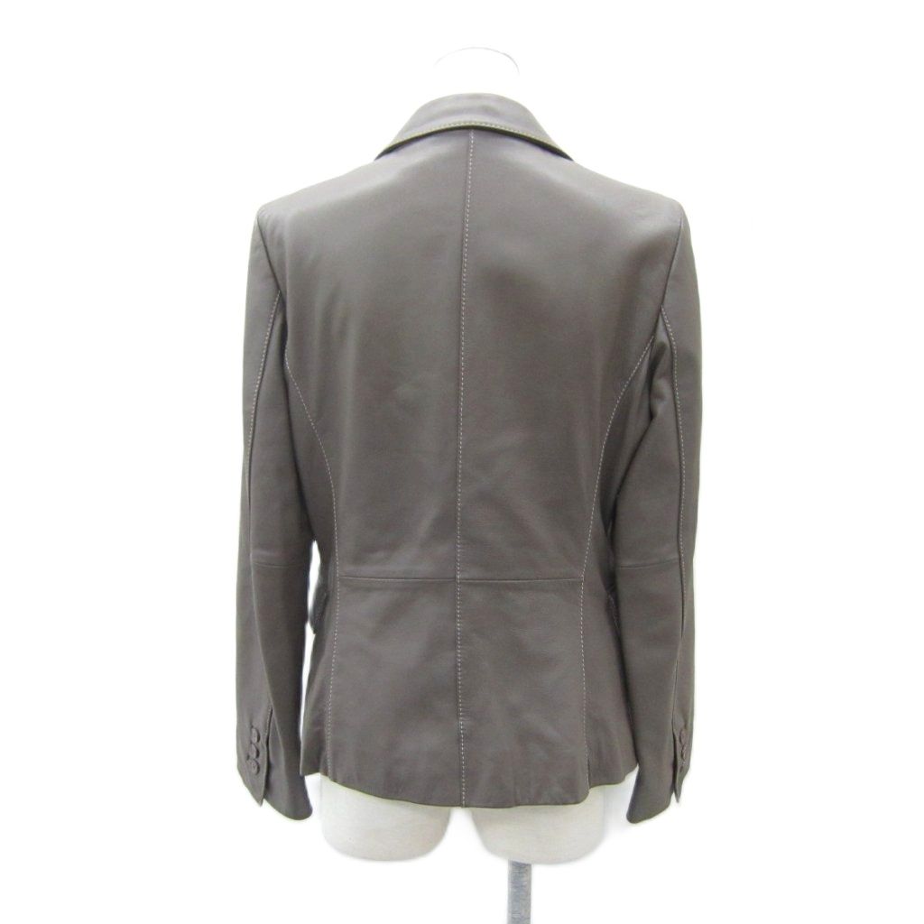 23区 オンワード樫山 テーラードジャケット ミドル丈 レザー 40 L