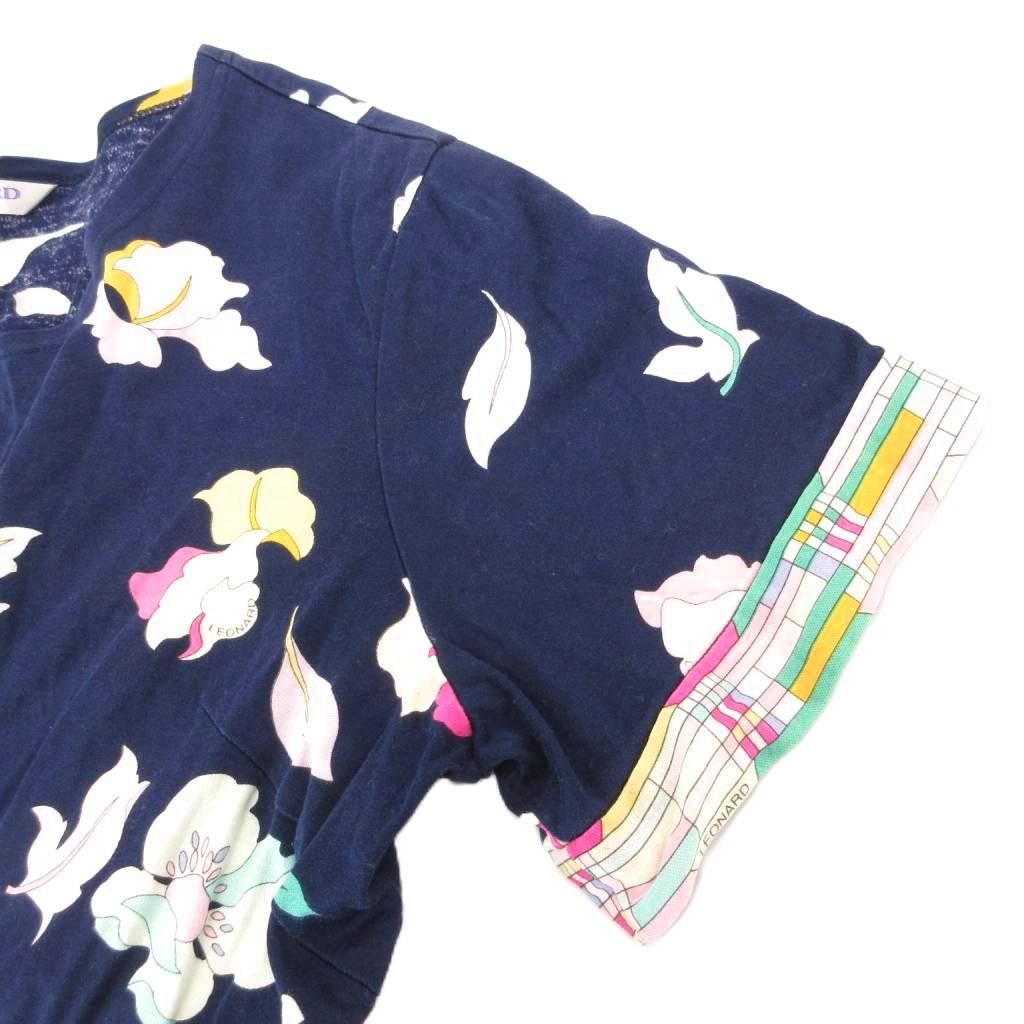 レオナールスポーツ LEONARD SPORT Tシャツ カットソー 44 紺 ネイビー