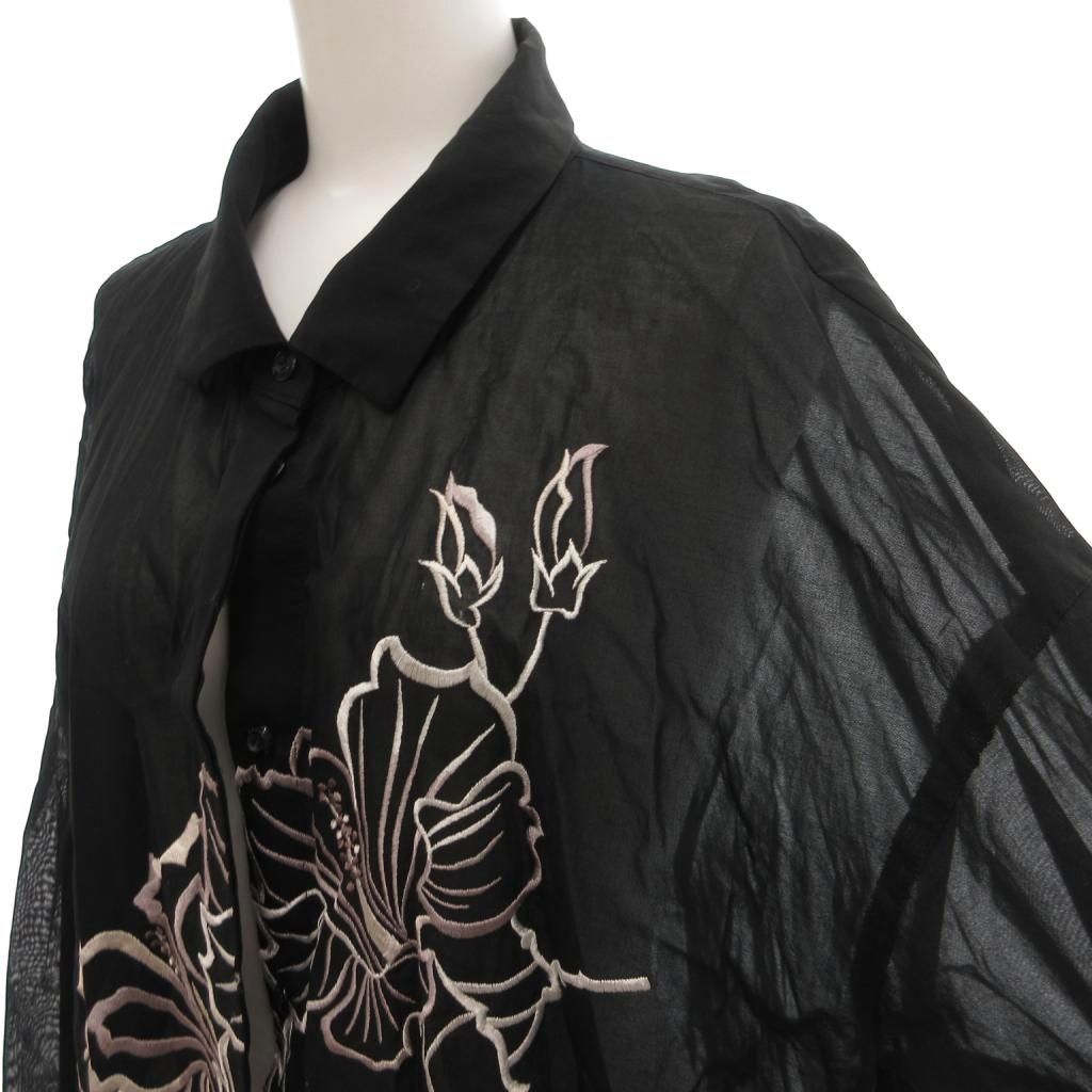 LEONARD SPORT レオナールスポーツ 七分袖カットソー 42 黒 LEONARD SPORT レオナール スポーツ 長袖ポロシャツ ブラック系 42