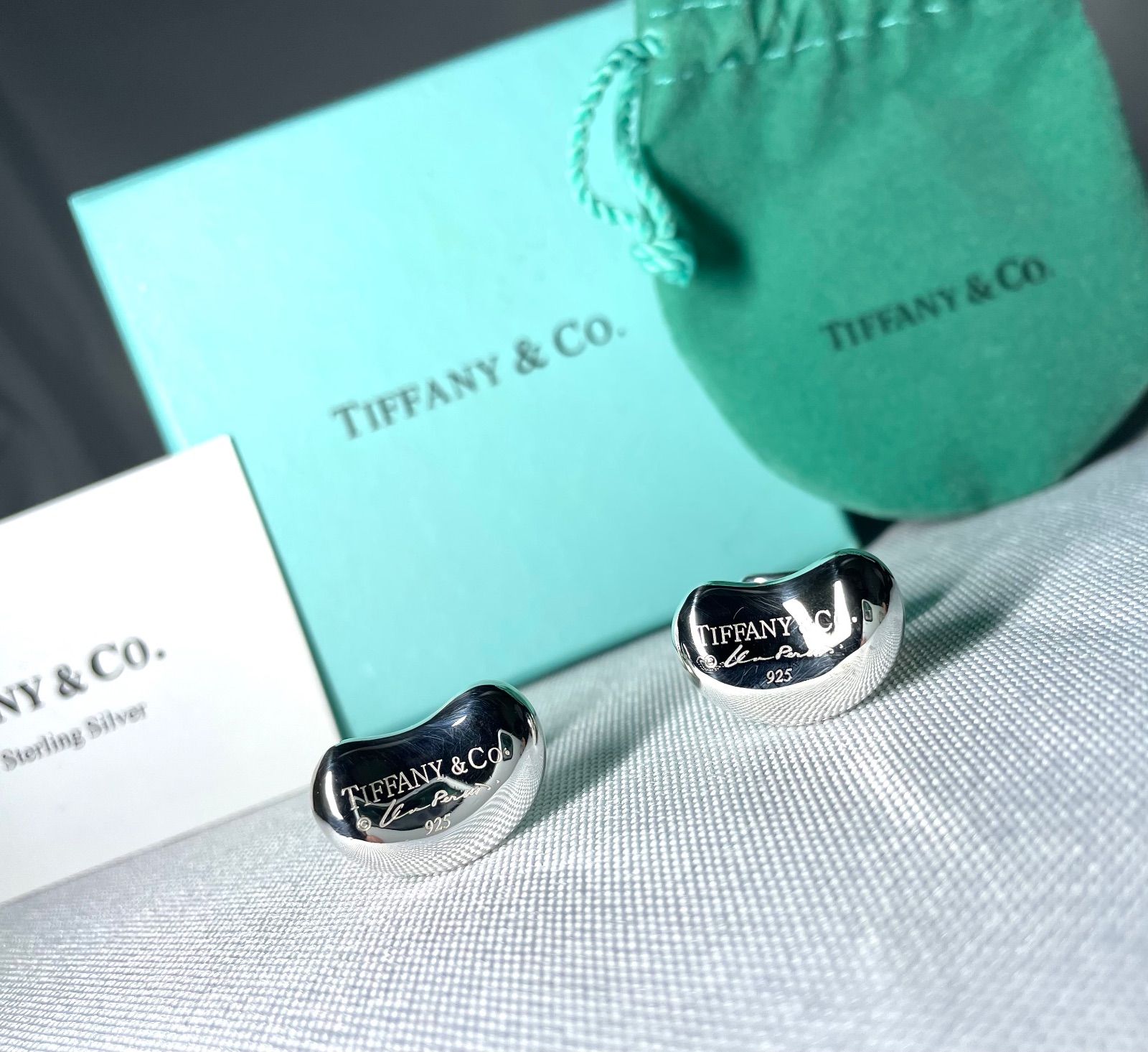 TIFFANY ティファニー エルサペレッティ ビーン ロゴ文字 カフス