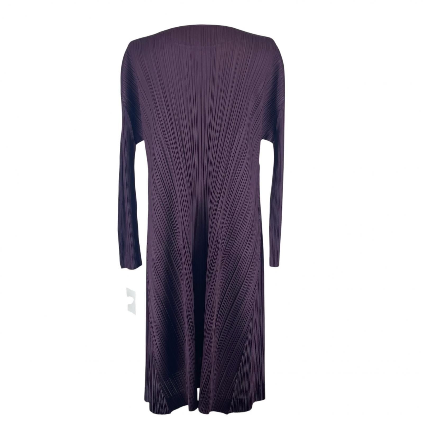【美品】XLイッセイミヤケ プリーツプリーズ 長袖 カットソー パープル系 美品】XLイッセイミヤケ プリーツプリーズ 長袖 カットソー パープル系
