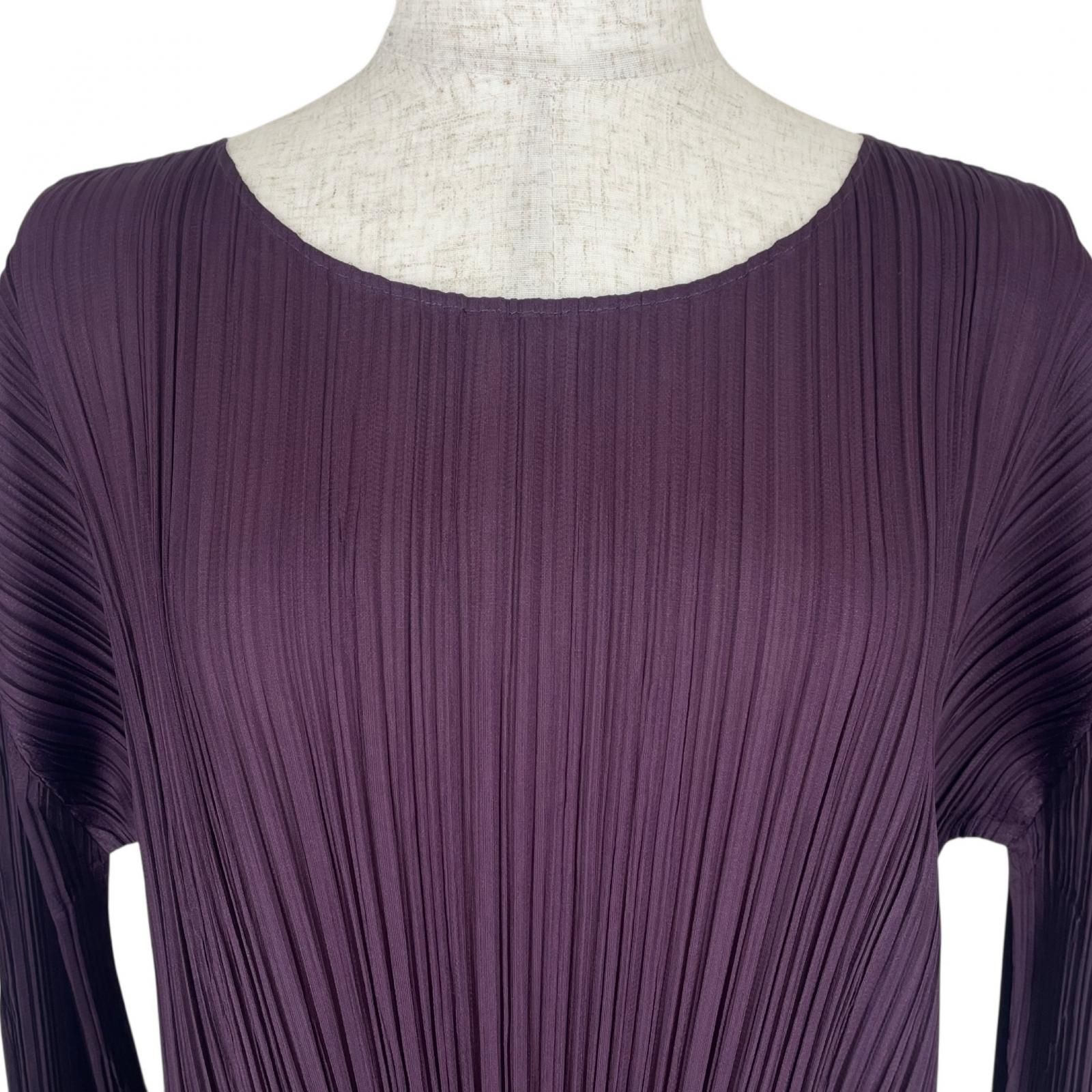 極美品✨PLEATS PLEASE プリーツ　ワンボタン　パープル　半袖 極美品✨PLEATS PLEASE プリーツワンボタンパープル半袖