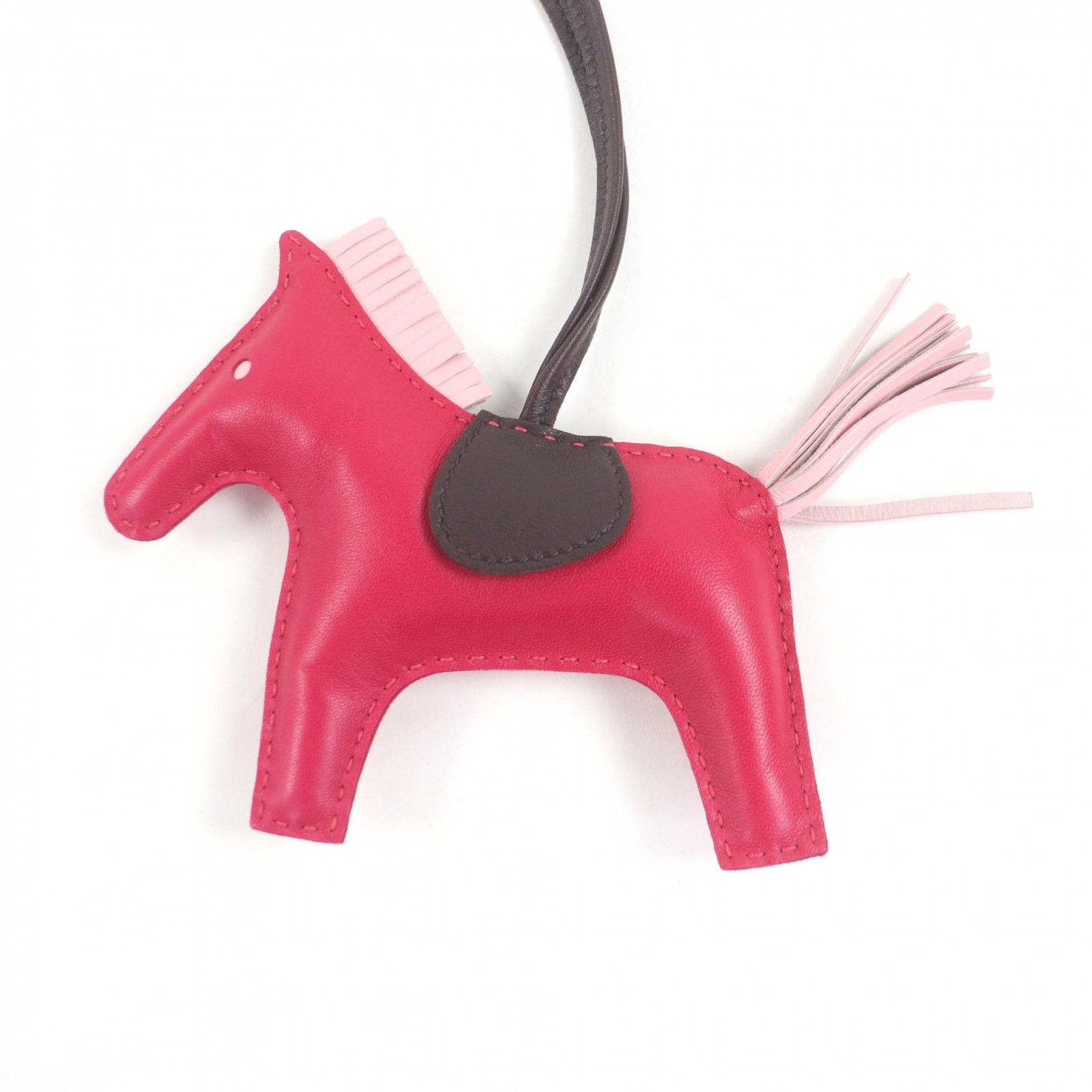 美品☆HERMES エルメス ロデオチャーム MM ルージュセリエ/ローズ