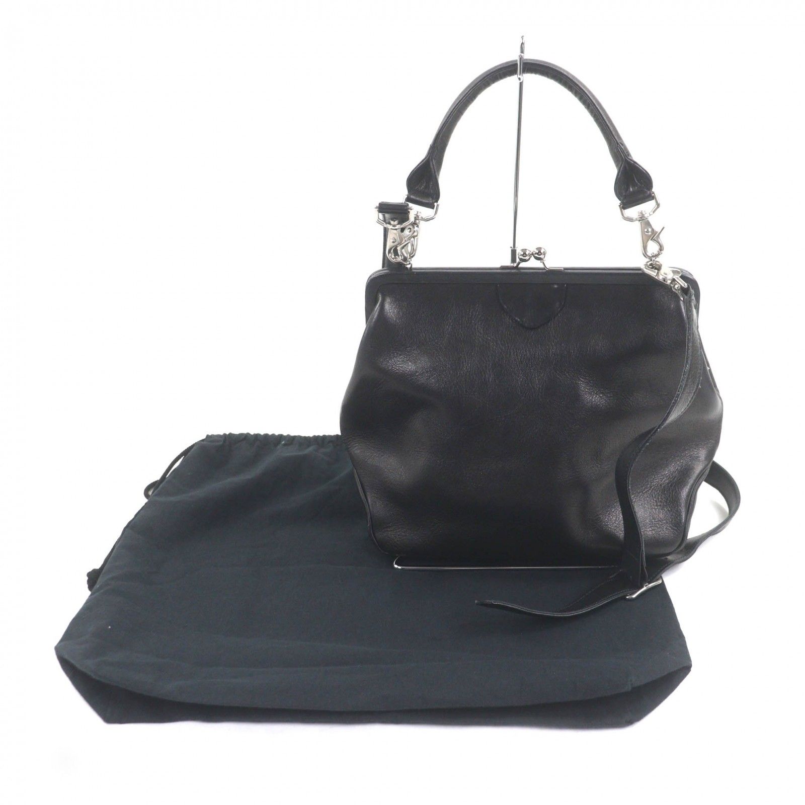 美品☆Y's ワイズ YU-I05-717 ガマ口 レザー 2WAY ハンド・ ショルダー