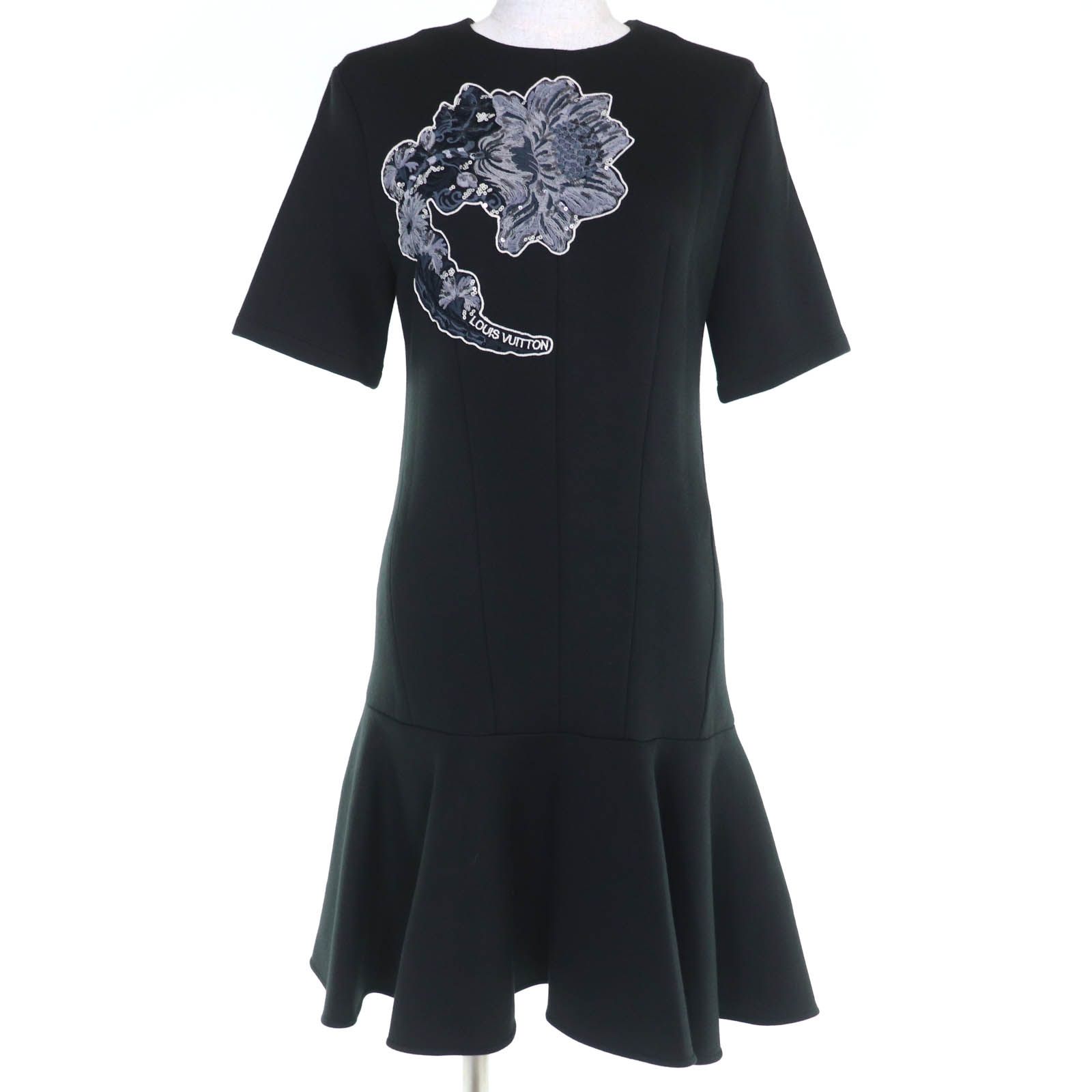 美品☆LOUIS VUITTON ルイヴィトン ロゴ入り刺繡 スパンコール 半袖