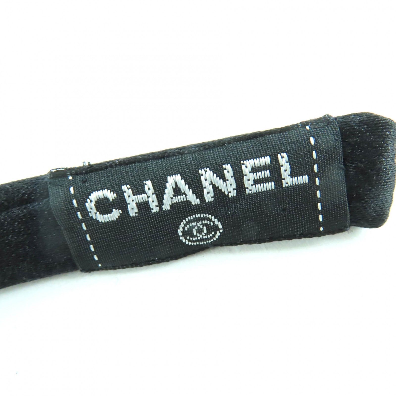 【極美品】シャネル カチューシャ リボン スパンコール ブラック レア 極美品☆CHANEL シャネル リボンデザイン カチューシャ ヘア