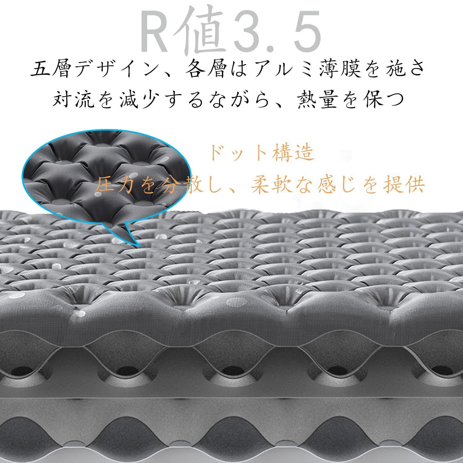 Naturehike Tuye エアーマット SGS認証 R3.2~8.8 約500g超軽量 厚手8