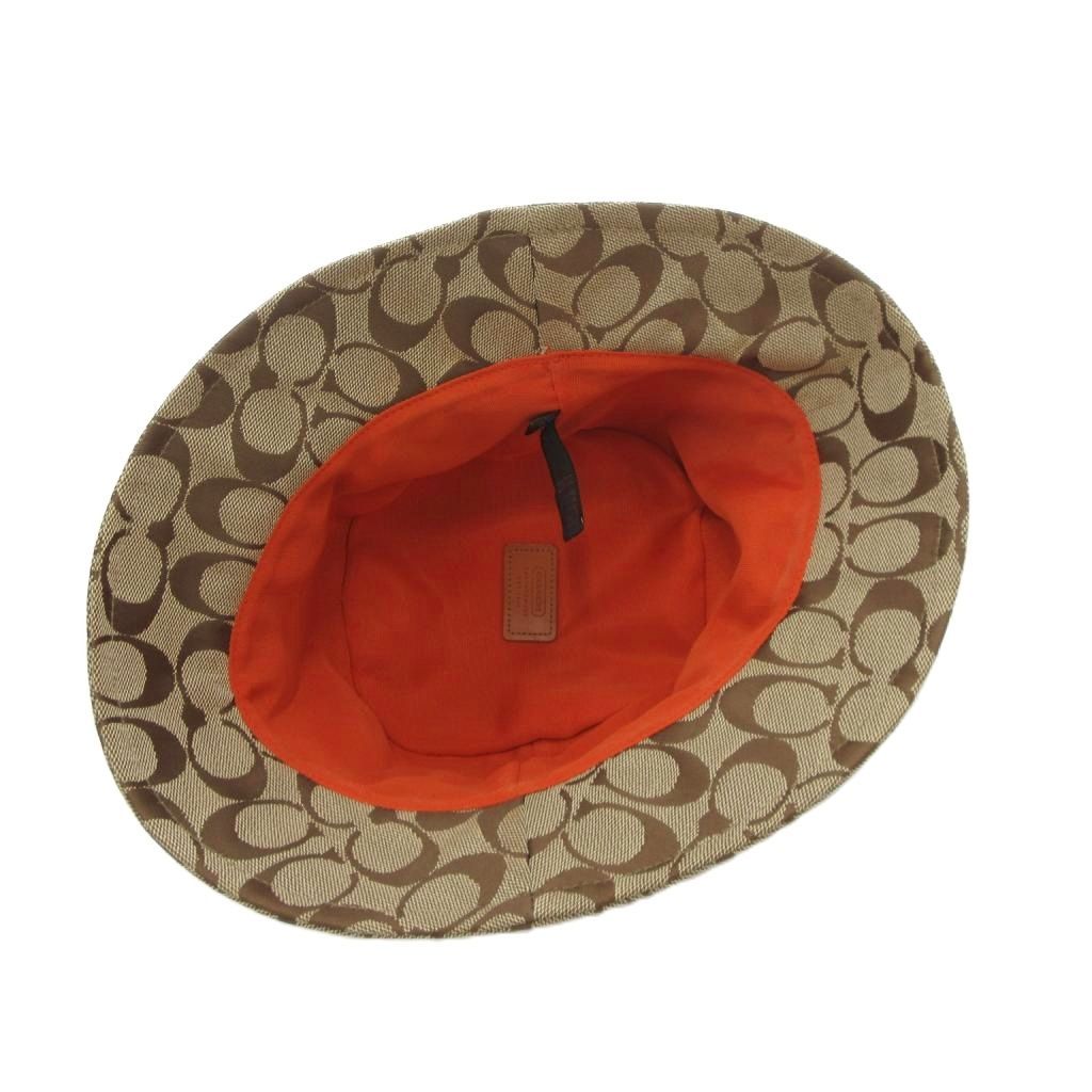 最終値下！ COACH シグネチャー ジャガード バケハ カーキ ベージュ 帽子 COACH】コーチ ジャガード ポリエステル シグネチャー バケット ハット