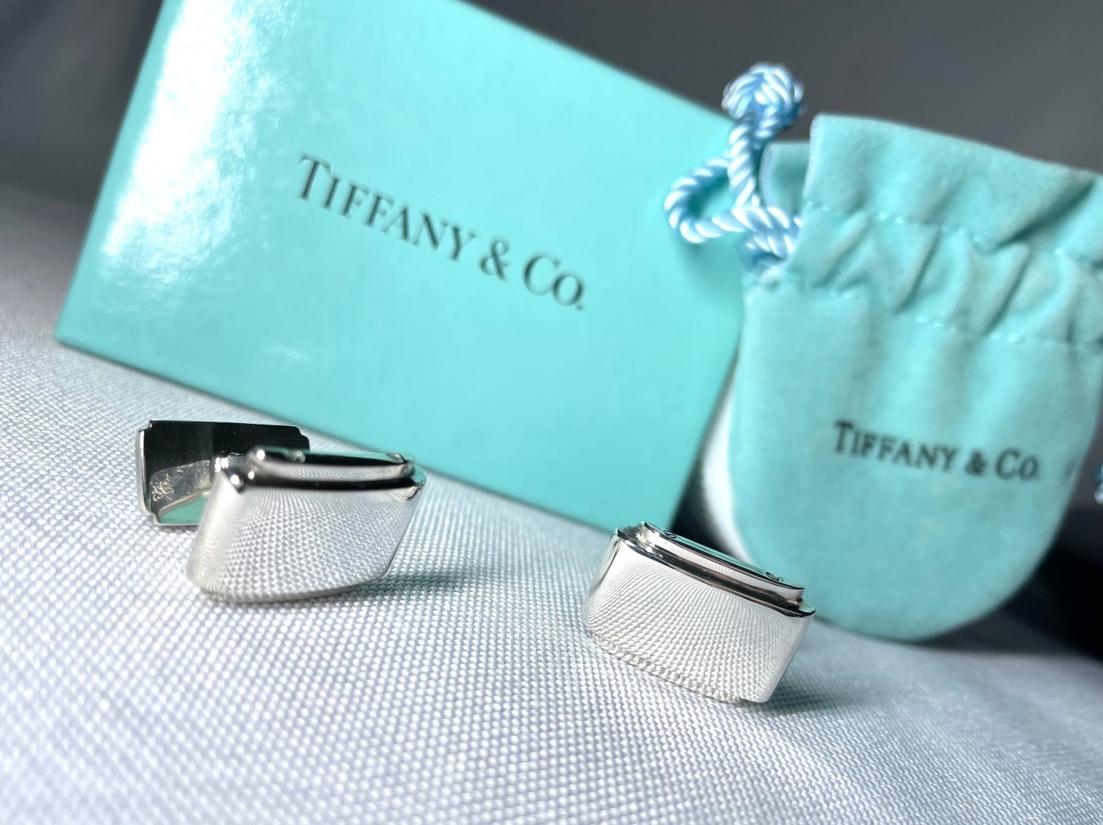 美品 Tiffany ティファニー メトロポリス カフス カフリンクス ボタン