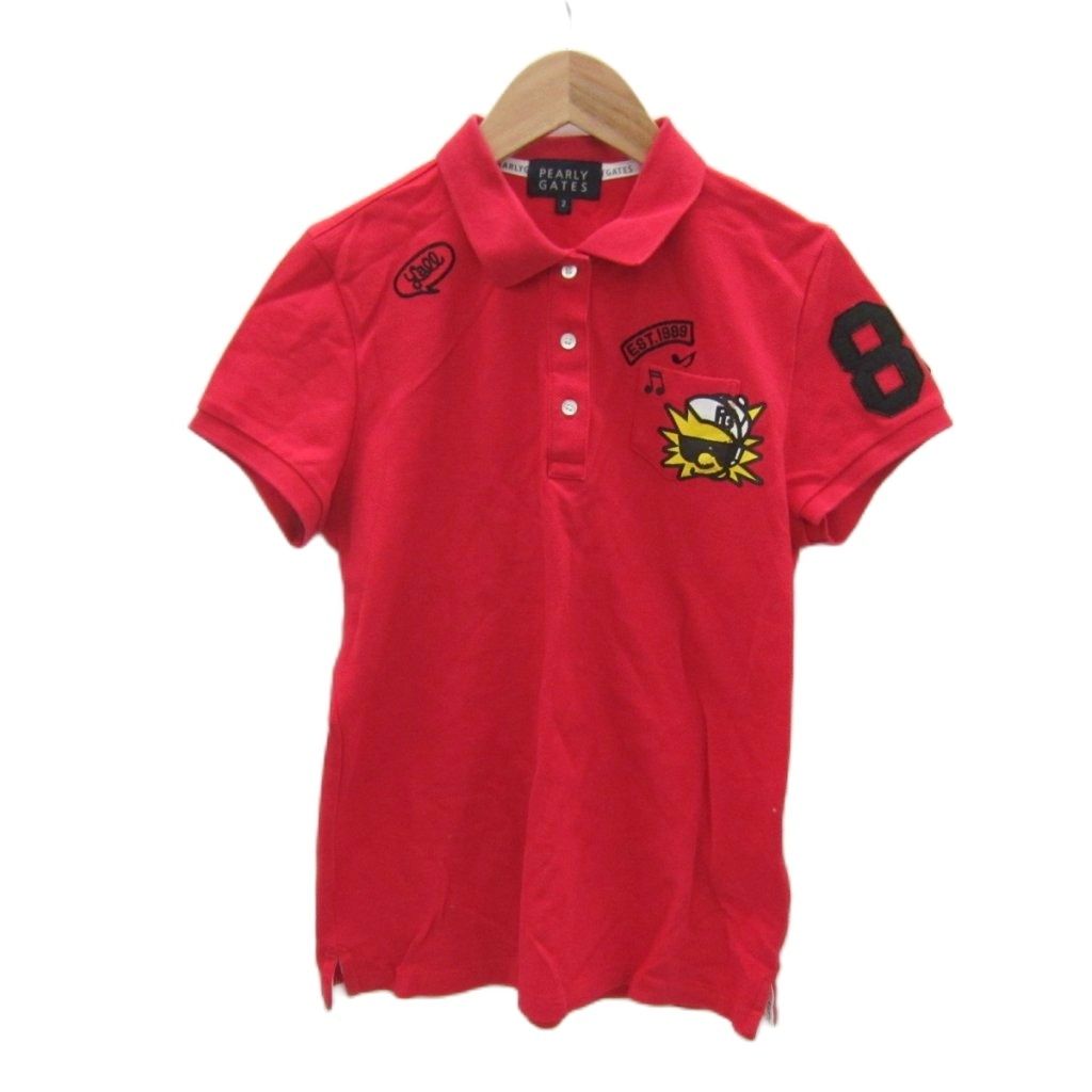 パーリーゲイツ ロゴ 刺繍 ラベル プリント 迷彩柄 半袖 ゴルフ ポロシャツ パーリーゲイツ ロゴ 刺繍 ラベル プリント 迷彩柄 半袖 ゴルフ