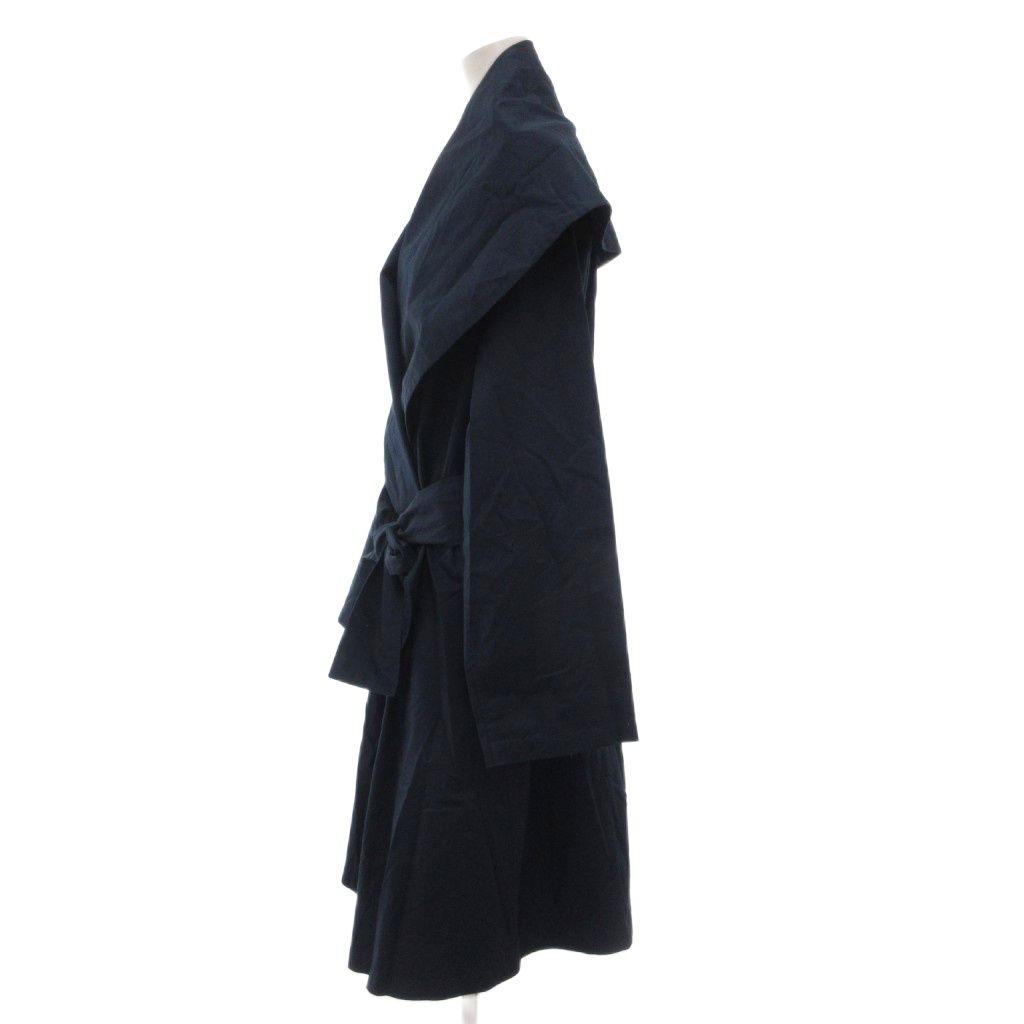 ヨーガンレール黒スプリングコート ヨーガンレール JURGEN LEHL スプリングコート ガウン ベルト付き M 紺