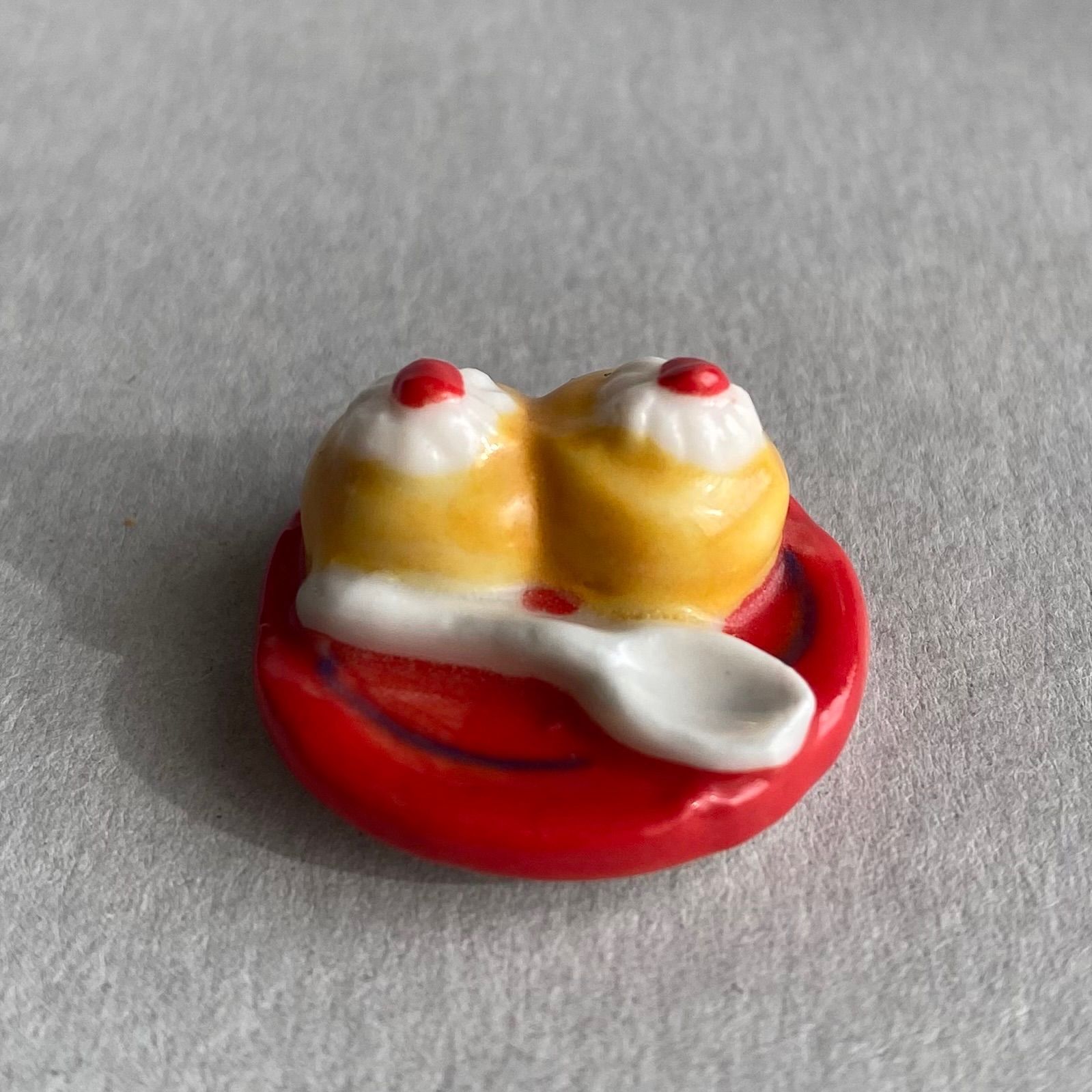 デザートプレートのフェーブ／スイーツ／フランス雑貨／陶器ミニチュア