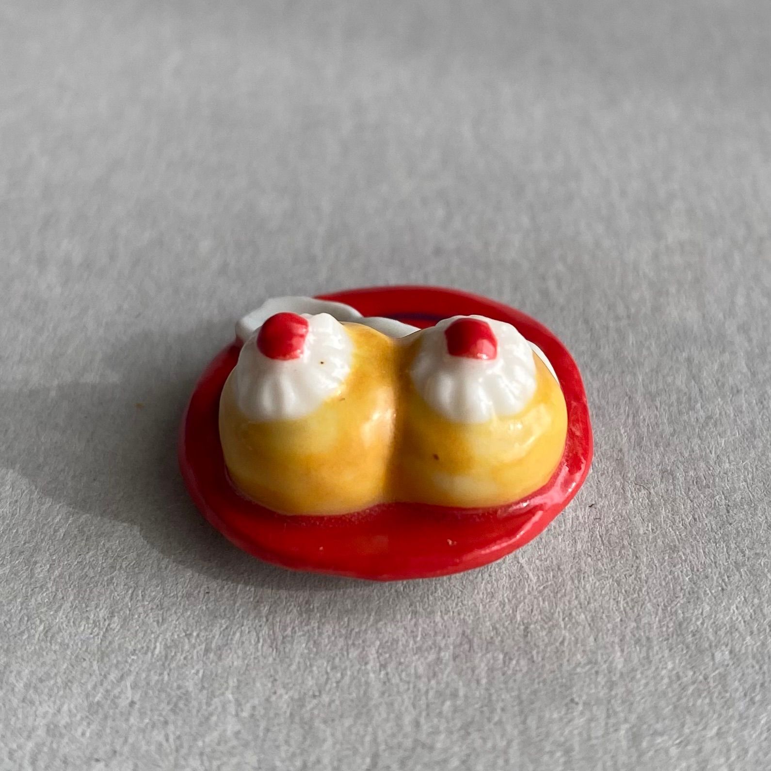 デザートプレートのフェーブ／スイーツ／フランス雑貨／陶器ミニチュア