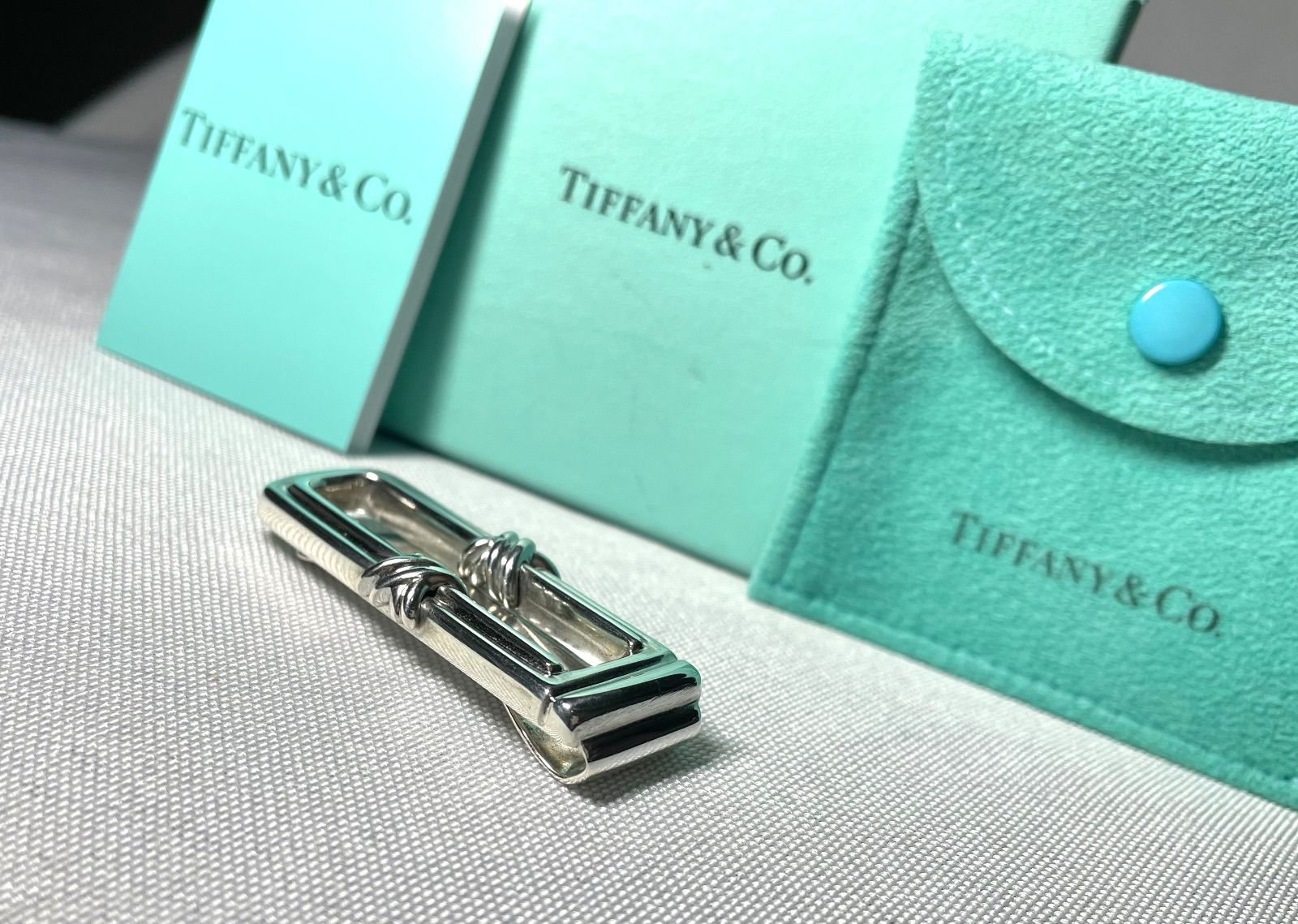 ティファニー　シグネチャークロス　ダブルコラボ TIFFANY ティファニー シグネチャー ダブルクロス マネークリップ