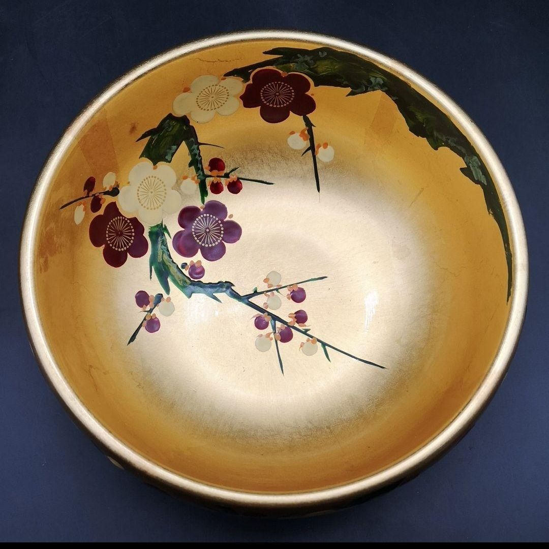 手描き透かし菓子鉢　金箔和風大鉢　橘吉金箔煮物中鉢　３個セット 手描き透かし菓子鉢 金箔和風大鉢 橘吉金箔煮物中鉢 3個セット