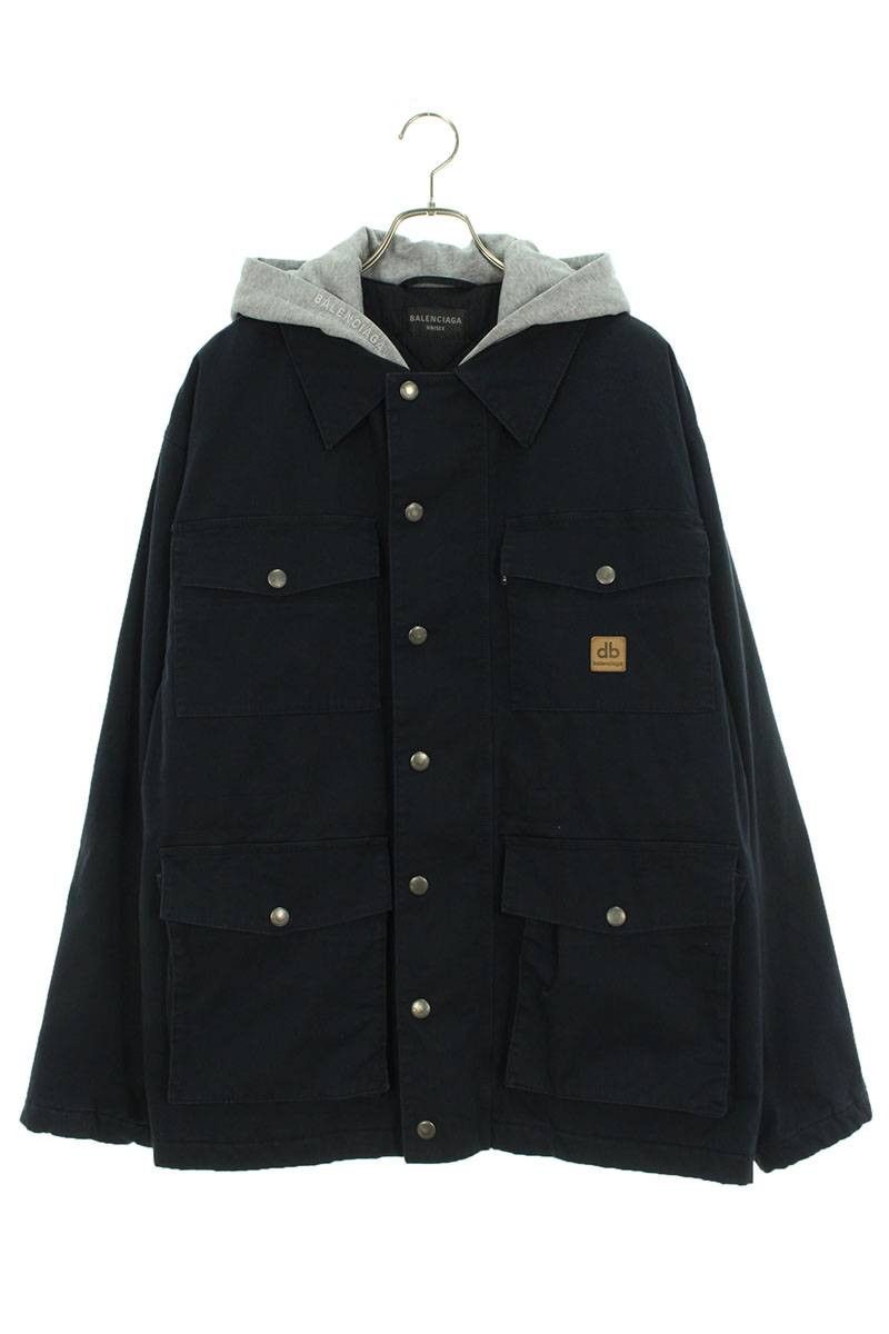 バレンシアガ サイズ:3  23AW  751713 TOP08 DOUBLEBワークウェアパーカーブルゾン 中古 BS99 バレンシアガ 23AW 751713 TOP08 DOUBLEBワークウェアパーカーブルゾン