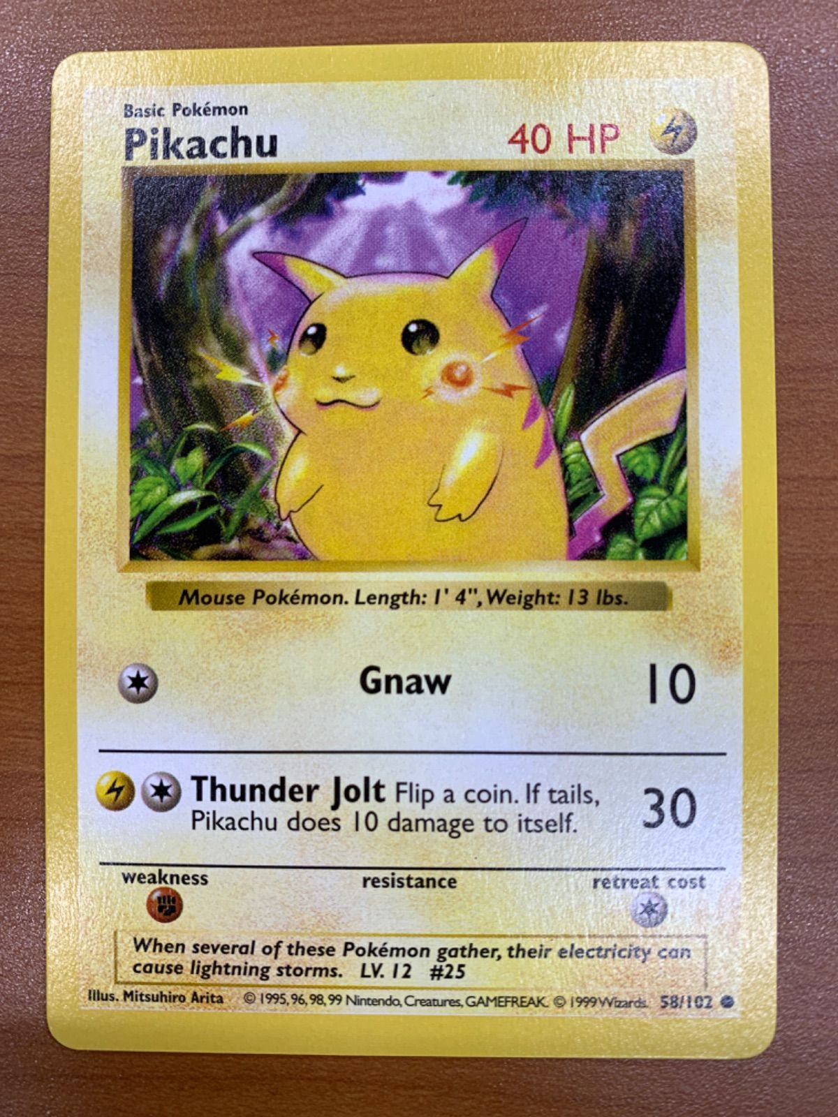 状態B ピカチュウ Pikachu 旧裏 シャドウレス レッドチーク 58/102