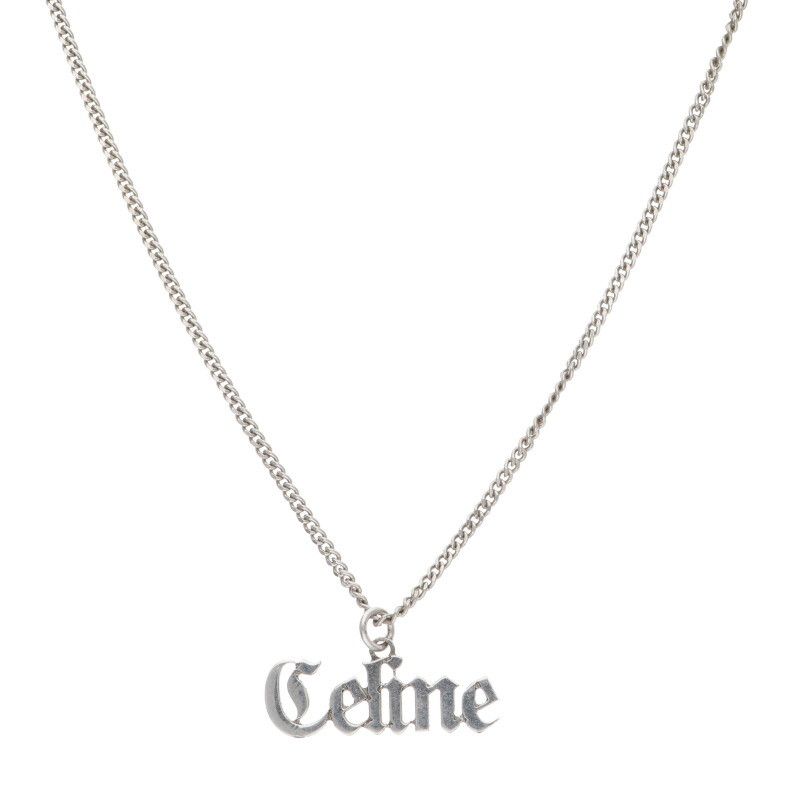 セリーヌバイエディスリマン ゴシックロゴシルバーネックレス メンズ