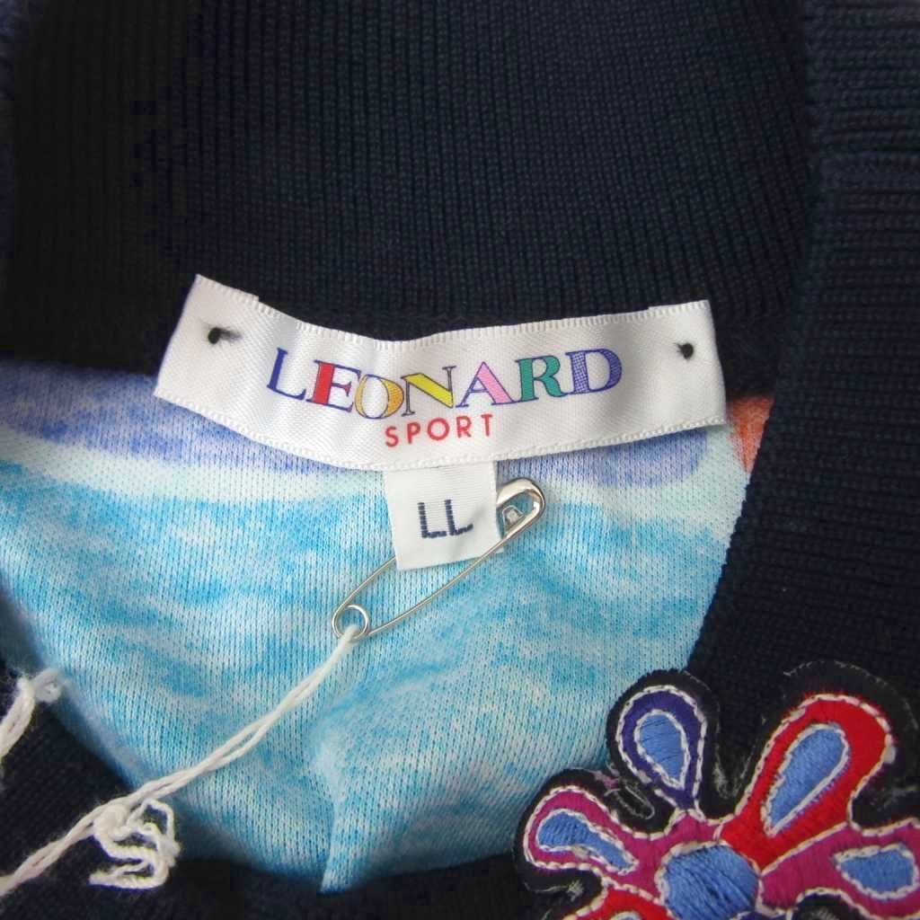 大きなレオナールロゴいりカットソー LEONARD SPORT レオナールスポーツ 七分袖カットソー 大きいサイズ:42