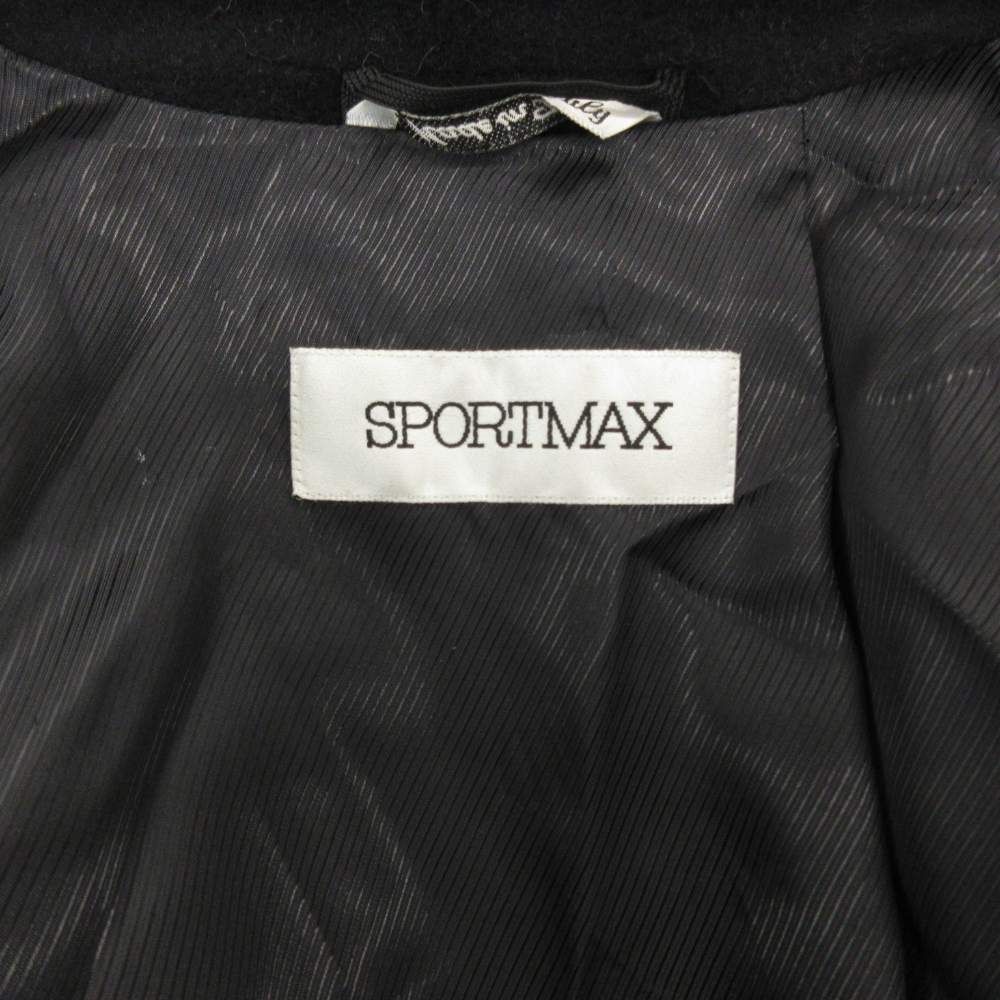 スポーツマックス カシミヤ アンゴラ ロングコート　マキシ丈 ブラックネイビー スポーツマックス カシミヤ アンゴラ ロングコート マキシ丈 ブラック