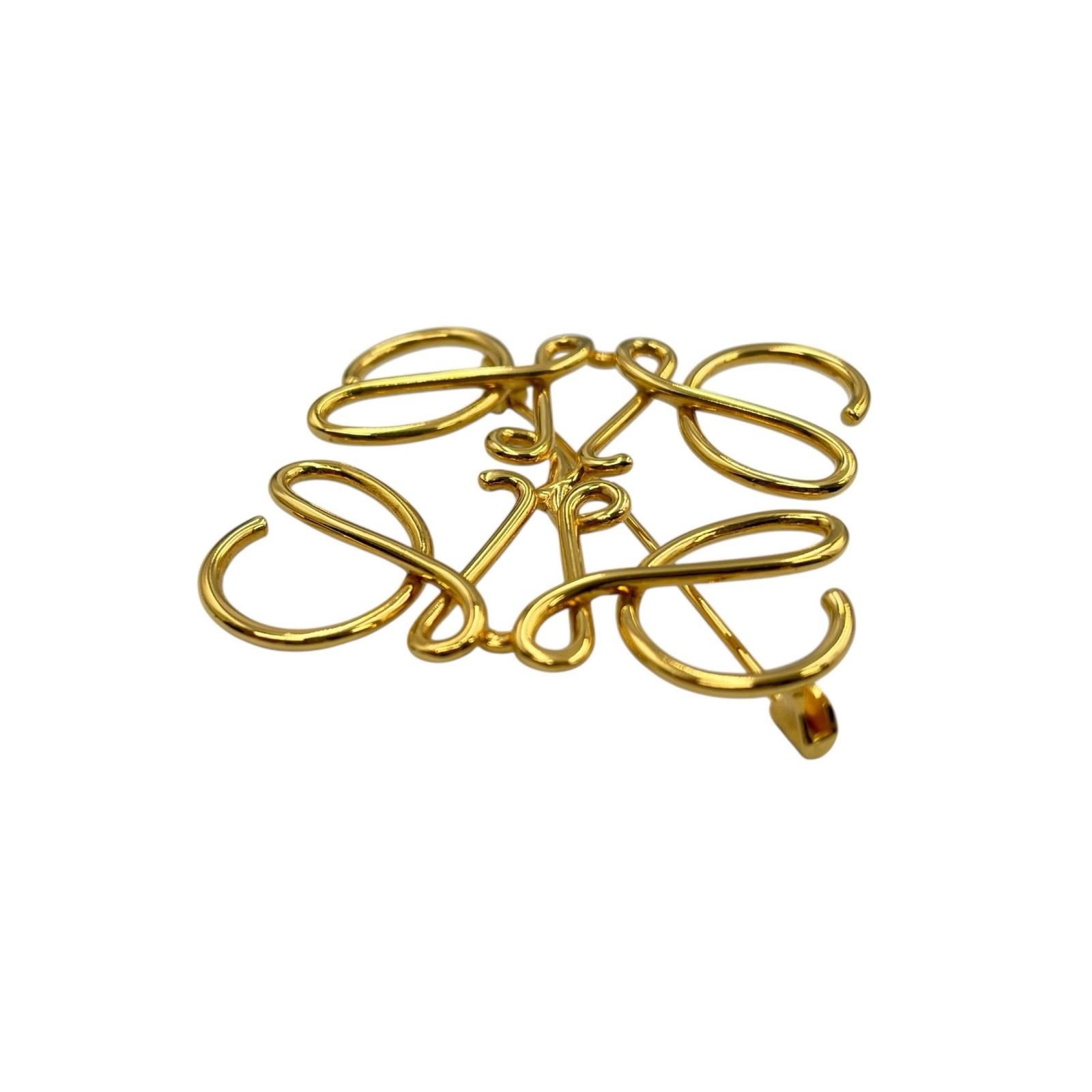 ロエベ LOEWE ブローチ アナグラム ブローチ メタル ゴールド