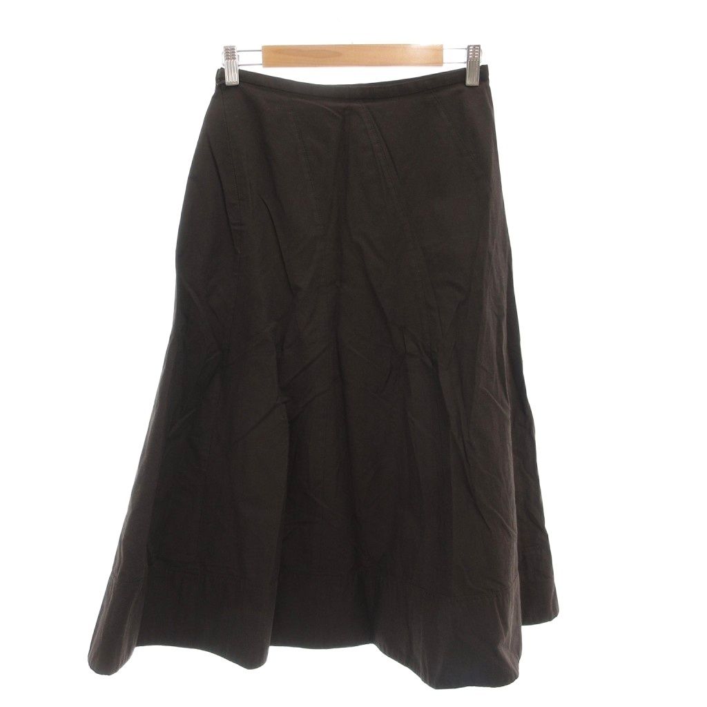 ヒロココシノ HIROKO KOSHINO フレアスカート 38 ダークブラウン