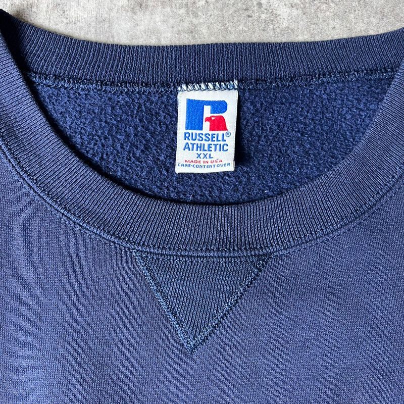 雰囲気系 90s USA製 RUSSELL 無地 前V スウェット トレーナー XXL / 90