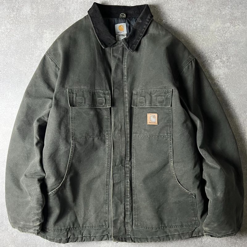 カーハート トラディショナルコート Lサイズ　オリーブ　メキシコ製　ジャケット 00s Carhartt 中綿 キルティング ライナー ダック トラディショナル