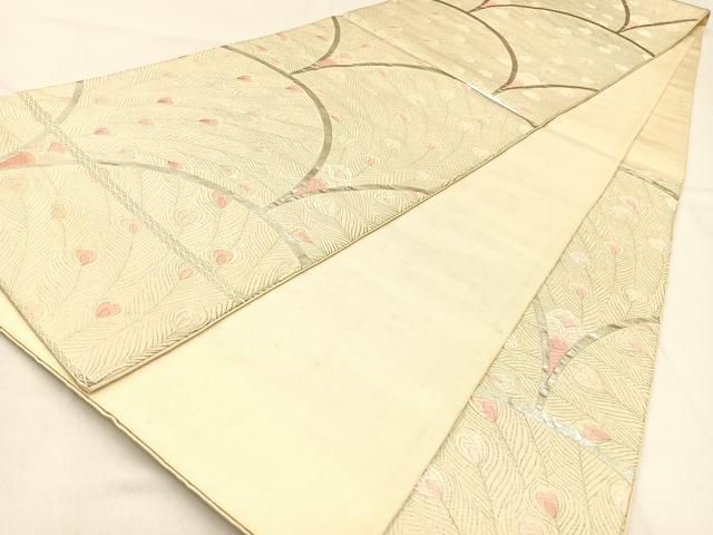 平和屋着物◎六通柄袋帯 唐織 孔雀羽青海波 銀糸 正絹 逸品 平和屋着物◎六通柄袋帯 唐織 孔雀羽青海波 銀糸 正絹 逸品