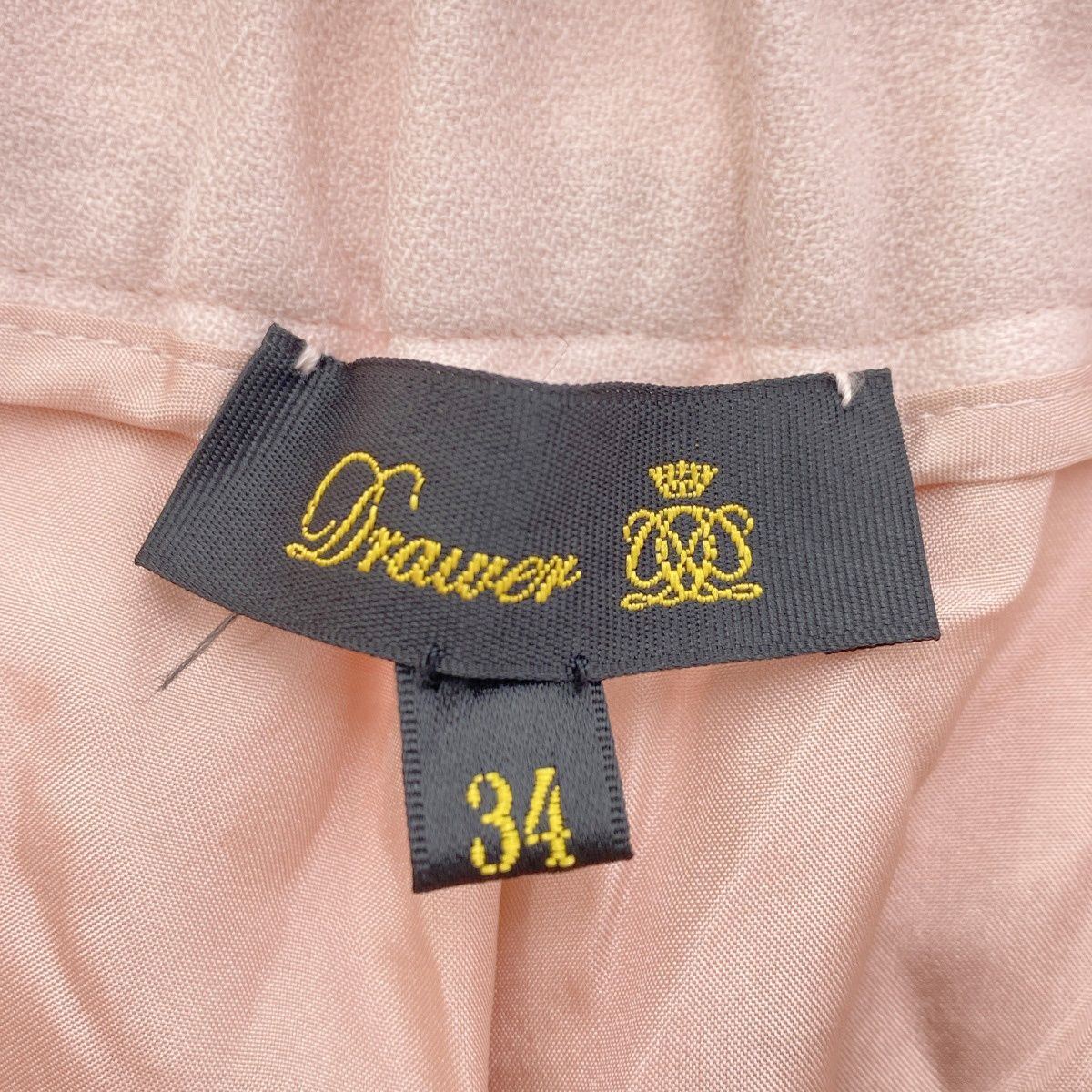 極美品ドゥロワー コットンリネン センタープレスパンツ コーラルピンク34 Drawer ドゥロワー センタープレスウールパンツ 6514-236-1565 ピンク