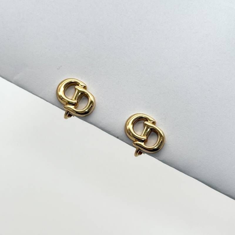 美品 Dior CDロゴ イヤリング ゴールド 2個1組 クリスチャン