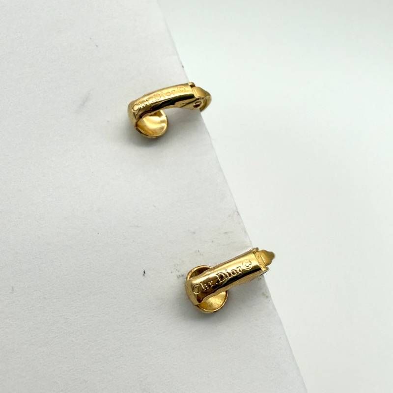 美品 Dior CDロゴ イヤリング ゴールド 2個1組 クリスチャン