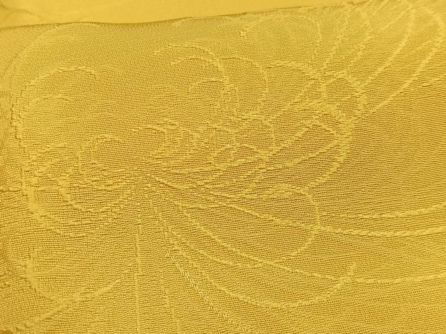 平和屋着物□上質な色無地 乱菊地紋 支子色 正絹 逸品 未使用