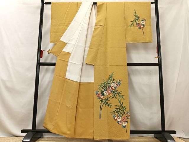 平和屋着物□訪問着 作家物 菊笹文 金彩 正絹 逸品 AABD9243uw - メルカリ