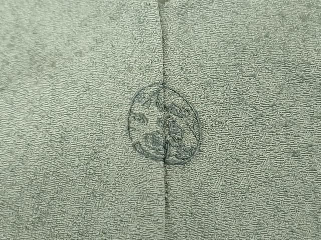 平和屋着物□上質な色無地 霞地紋 ワンポイント 深川鼠色 正絹 逸品