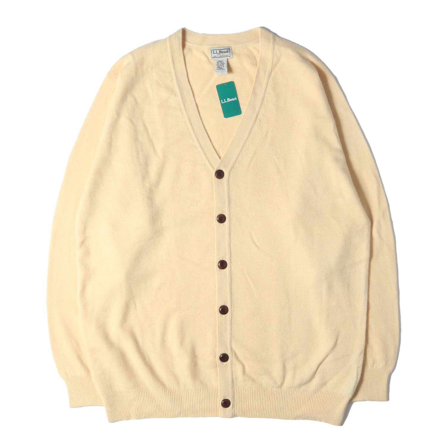 新品】L.L.Bean エルエルビーン カーディガン ペールイエロー サイズ 