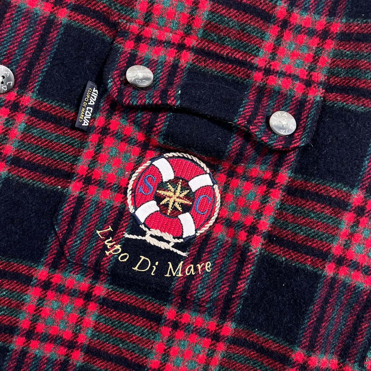 SINA COVA シナコバ 船長ワッペン チェック 長袖 ネルシャツ LL/メンズ