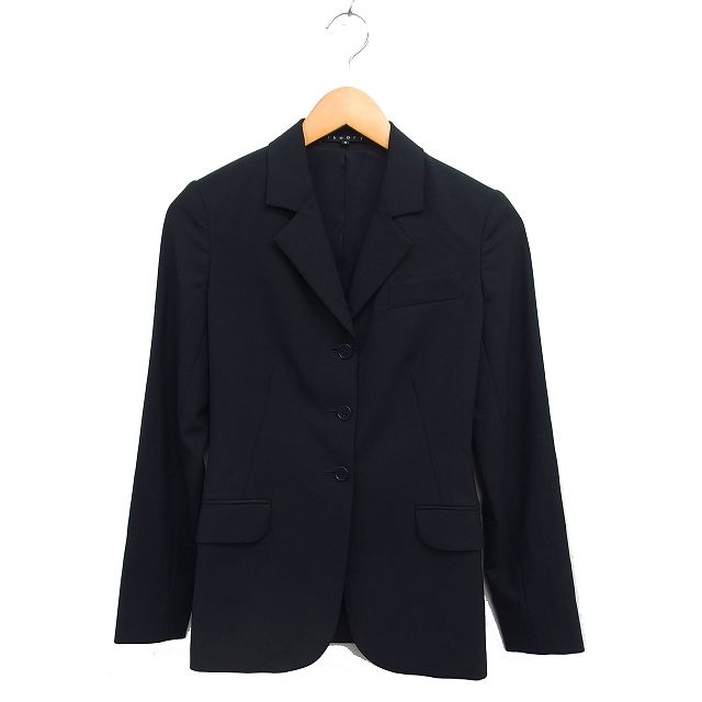 theory セオリー ウール テーラードジャケット ブラック サイズ0 セオリー Theory テーラード ジャケット 総裏地 ウール シングル