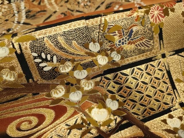 平和屋着物□豪華黒留袖 作家物 花車文 暈し染め 金彩 正絹 逸品