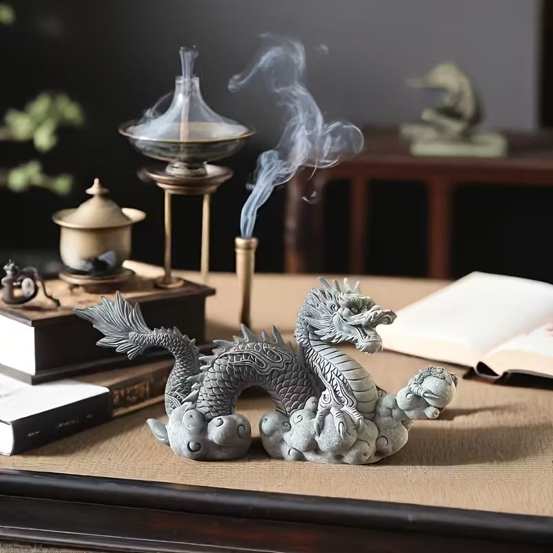 中国風の龍のオブジェ レジン製 石像 インテリア雑貨 インテリア
