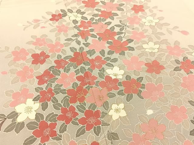 平和屋着物○上質な小紋 枝垂れ桜 金彩 正絹 逸品 DAAX4093ps