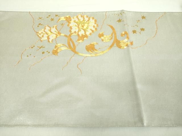 平和屋着物○西陣 川島織物 太鼓柄袋帯 駒刺繍 総刺繍 更紗花鳥文 金