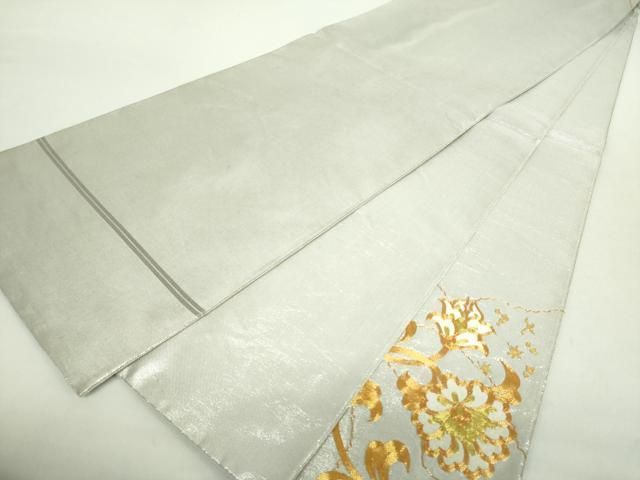 平和屋着物○西陣 川島織物 太鼓柄袋帯 駒刺繍 総刺繍 更紗花鳥文 金